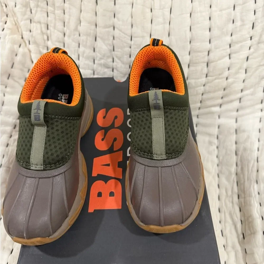 Bass Kids' Olive and Brown Rain Boots